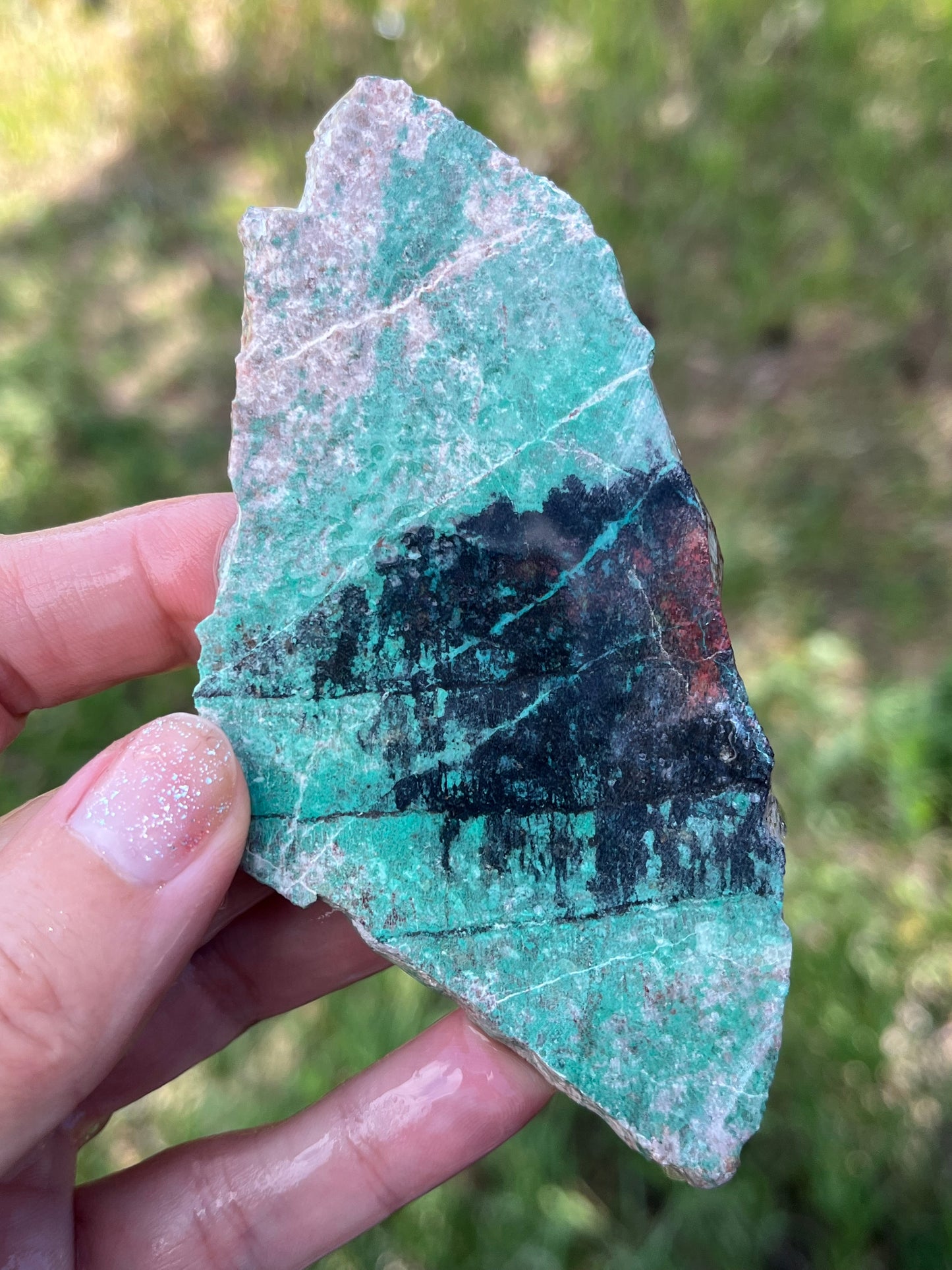 Sonora Sunset Sonora Sunrise Chrysocolla Lapidary slab Red and Green