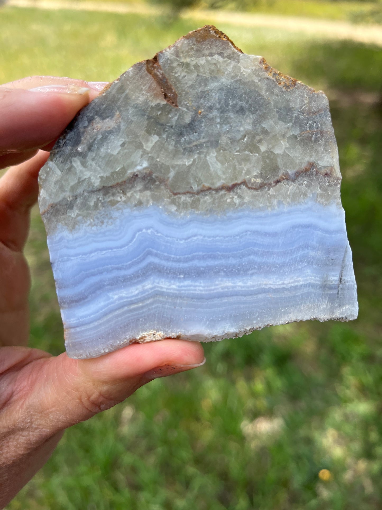 Blue Lace agate Lapidary Slab superior quality and banding