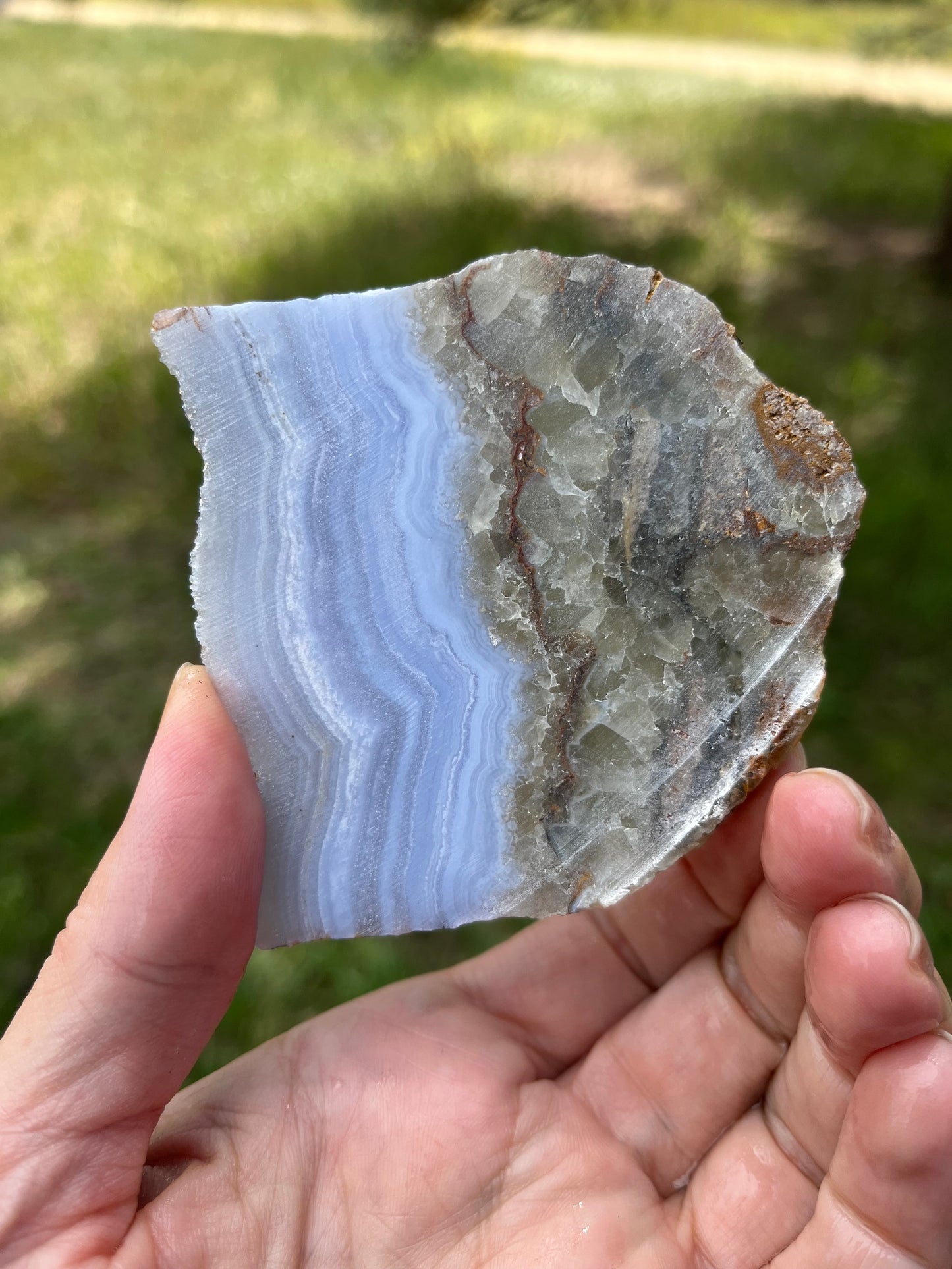 Blue Lace agate Lapidary Slab superior quality and banding