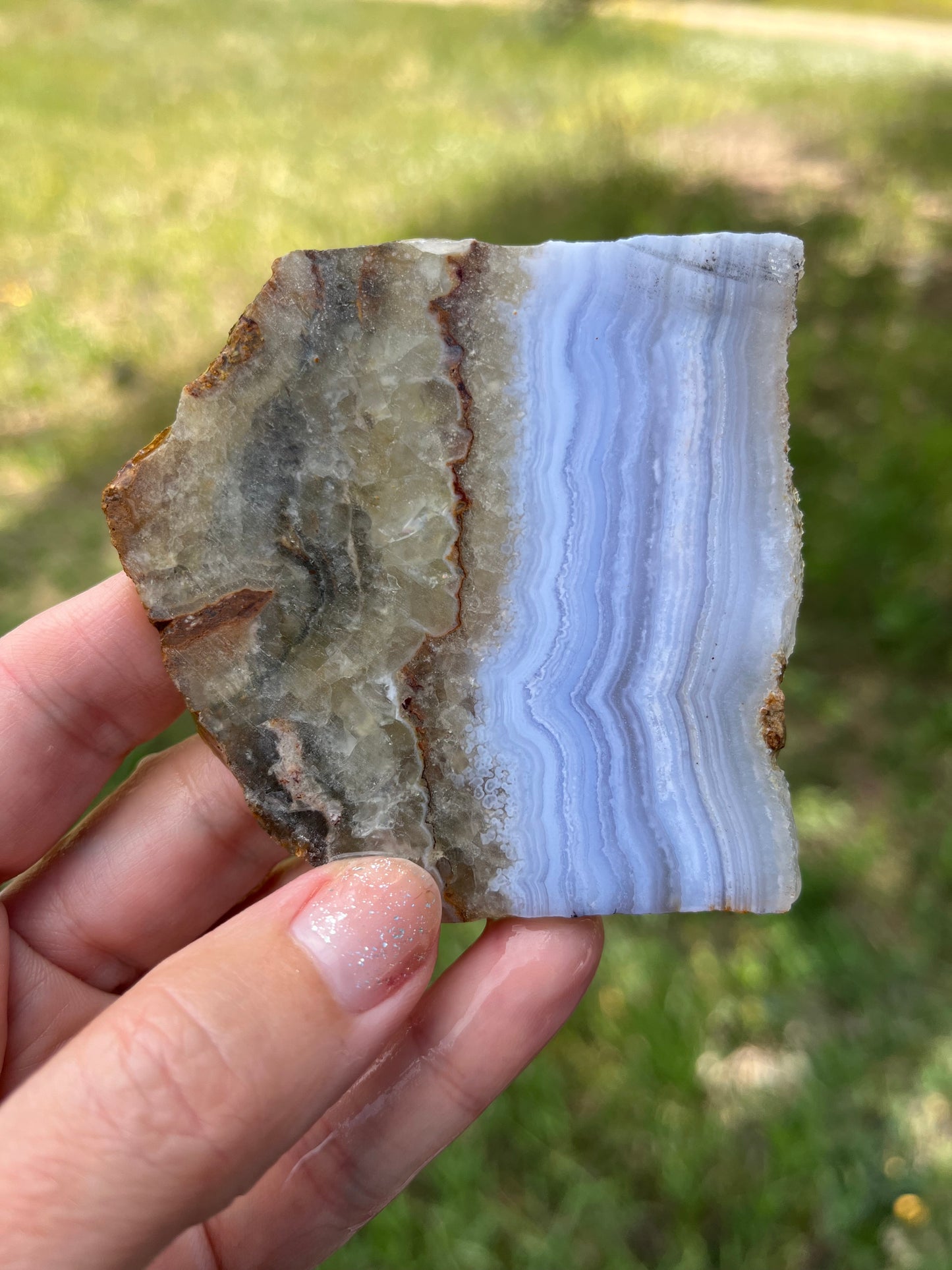 Blue Lace agate Lapidary Slab superior quality and banding