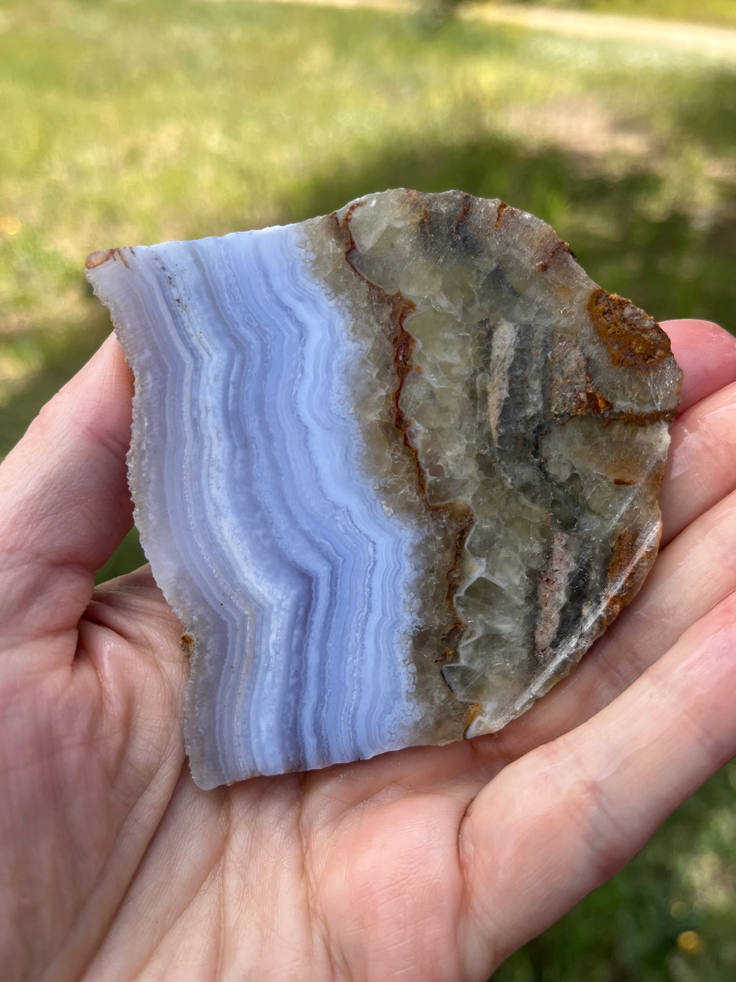 Blue Lace agate Lapidary Slab superior quality and banding