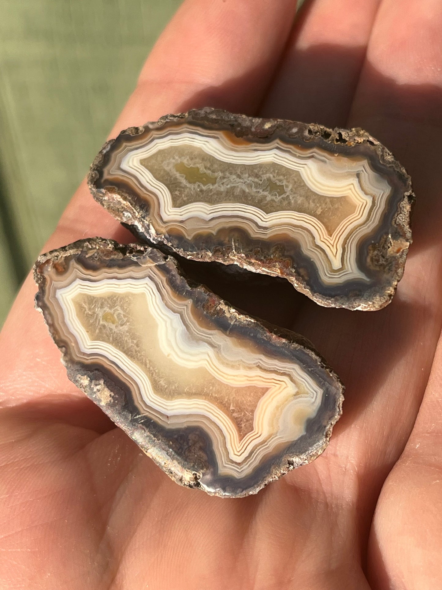 Polished Baby Alimajo Agate Specimen matched pair