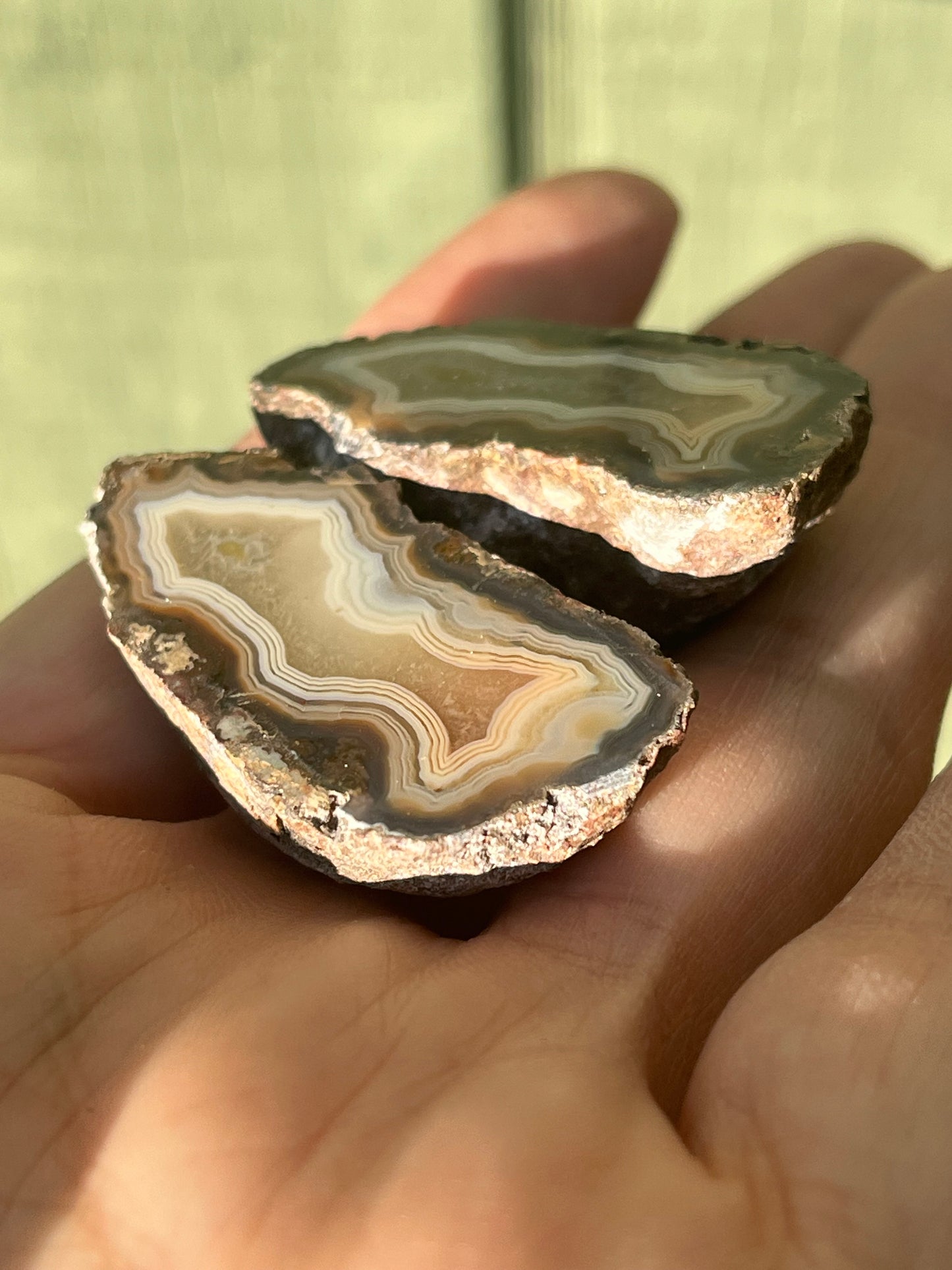 Polished Baby Alimajo Agate Specimen matched pair