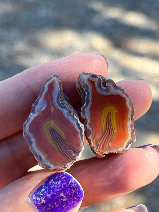 Polished Alimajo Agates Pair Mexico