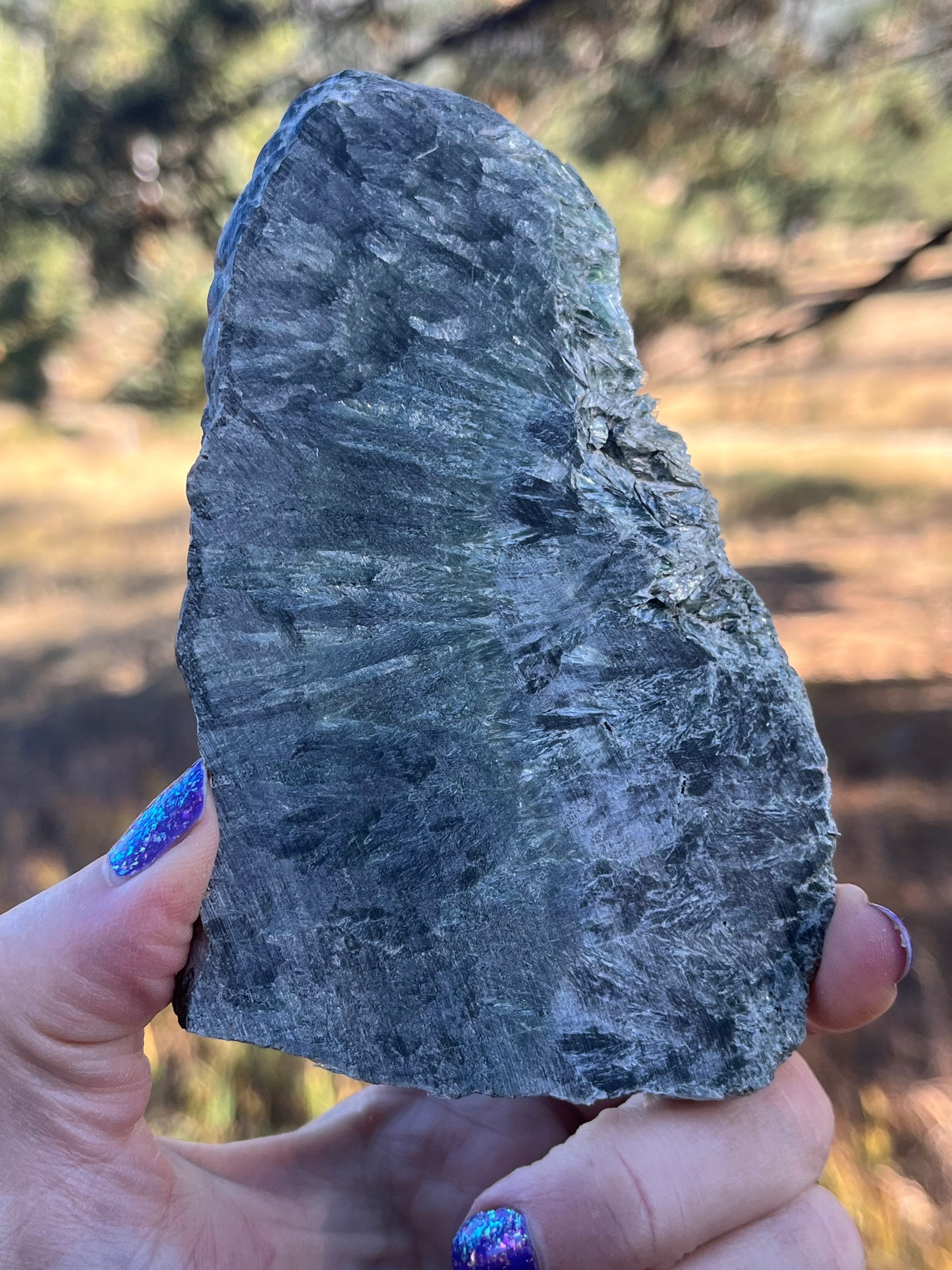 Seraphinite Lapidary Slab supplies stone rare