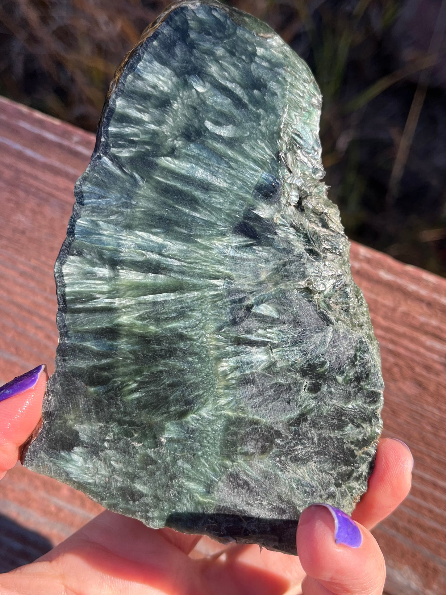 Seraphinite Lapidary Slab supplies stone rare