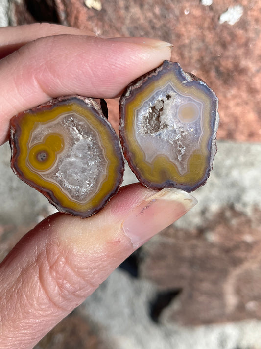 Alimajo Agate Polished Nodule matched pair