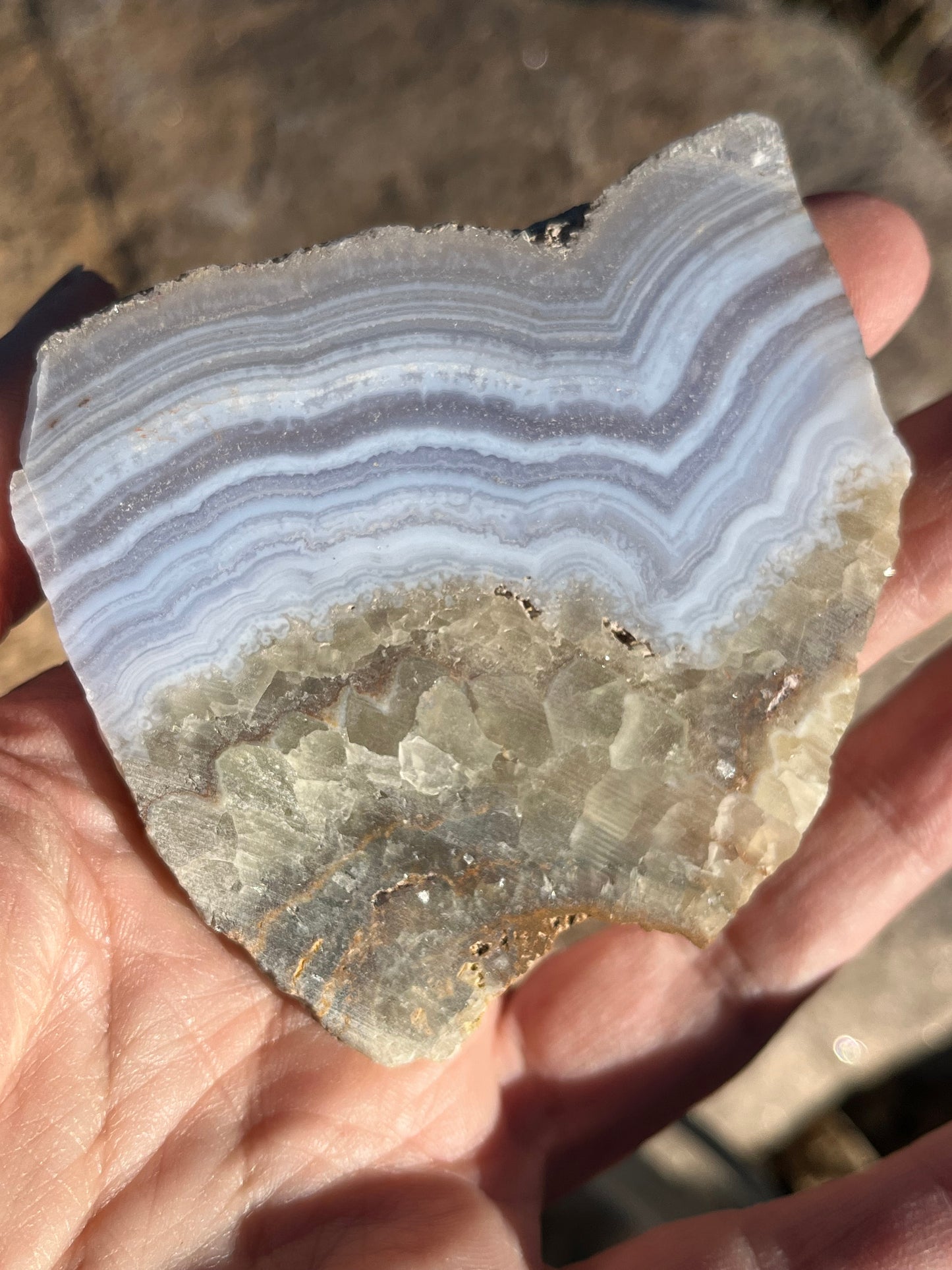 Blue Lace agate Lapidary Slab superior quality and banding