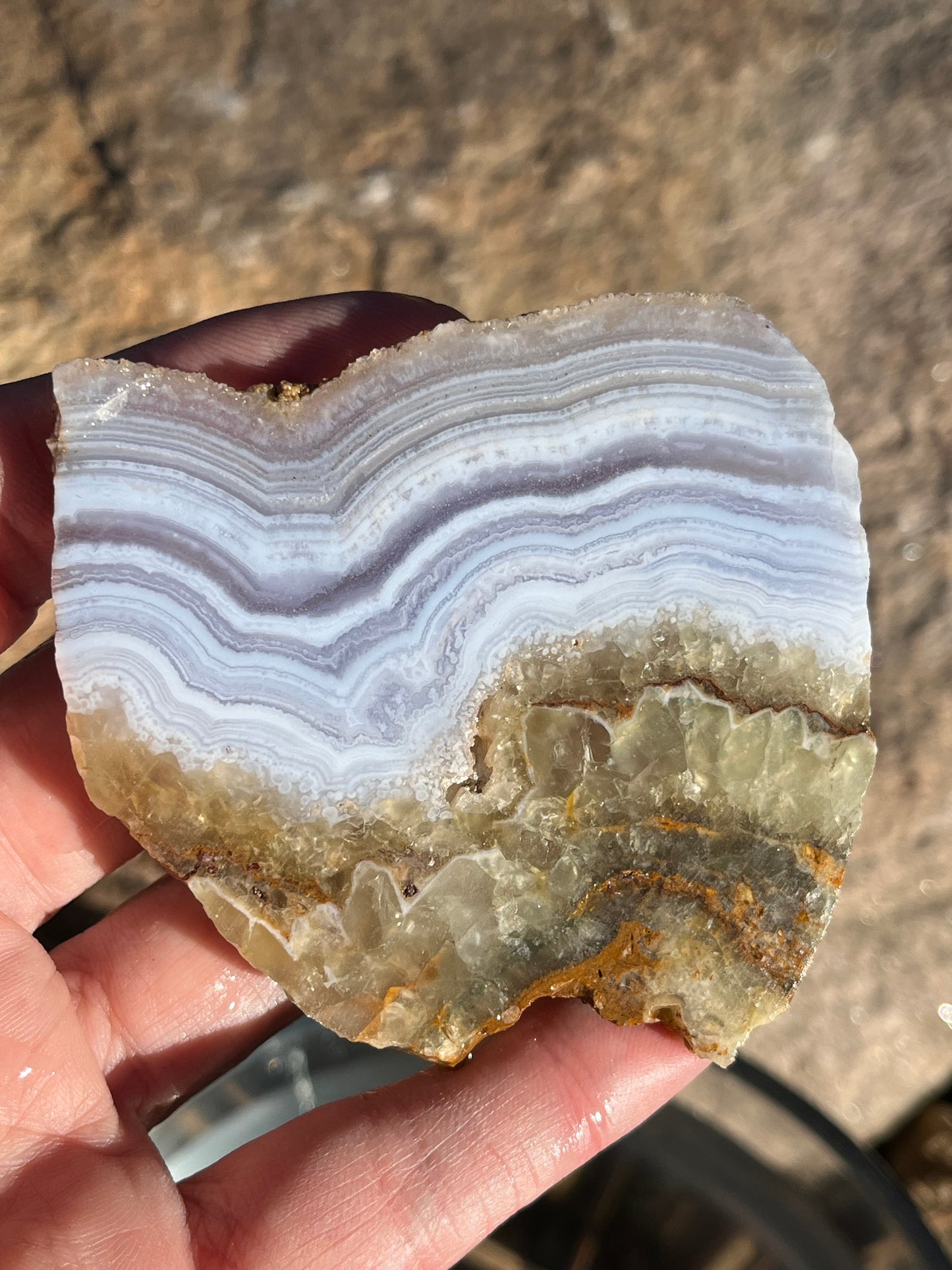 Blue Lace agate Lapidary Slab superior quality and banding