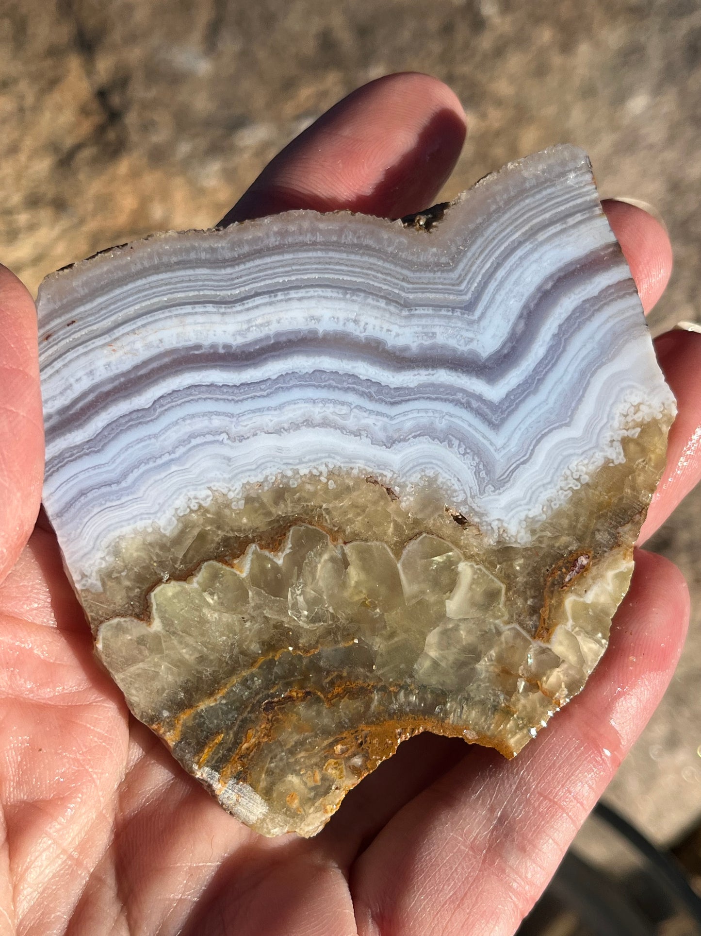 Blue Lace agate Lapidary Slab superior quality and banding