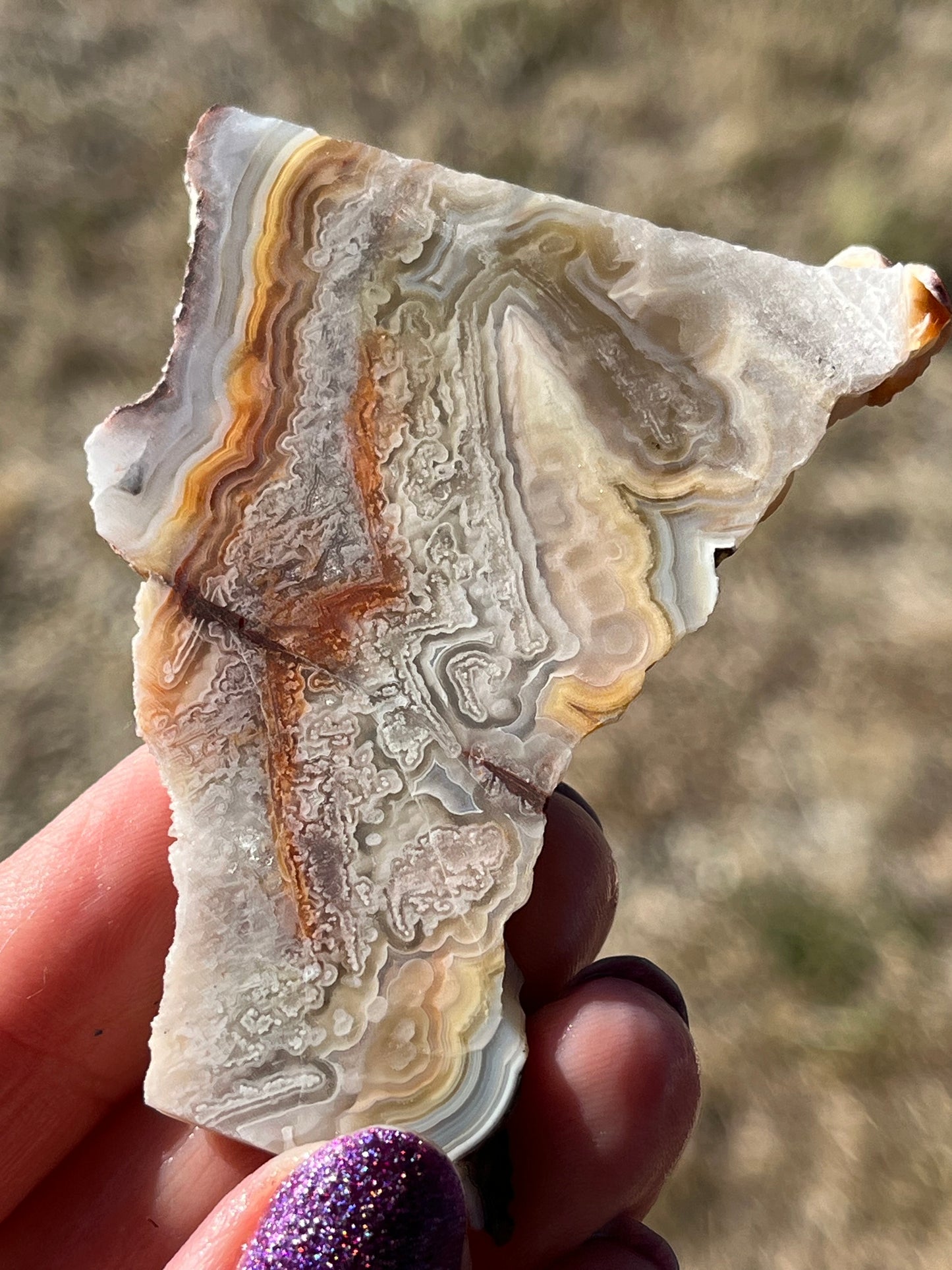 Mexican Crazy Lace agate lapidary slab stone supplies