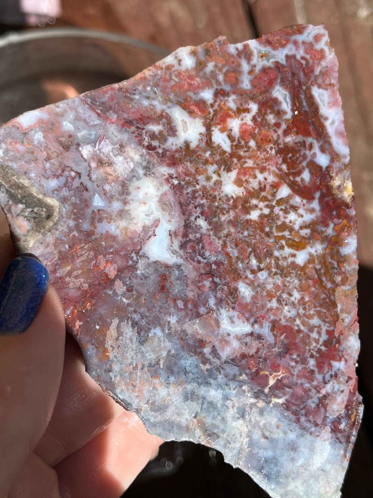 Red Lightening Agate lapidary slab stone