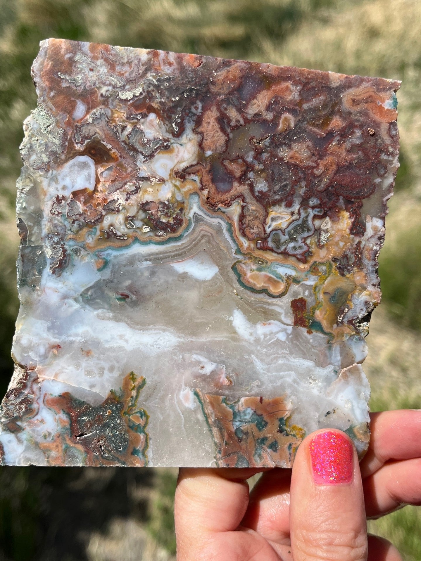 Moroccan Moss Agate Lapidary Slab stone supplies