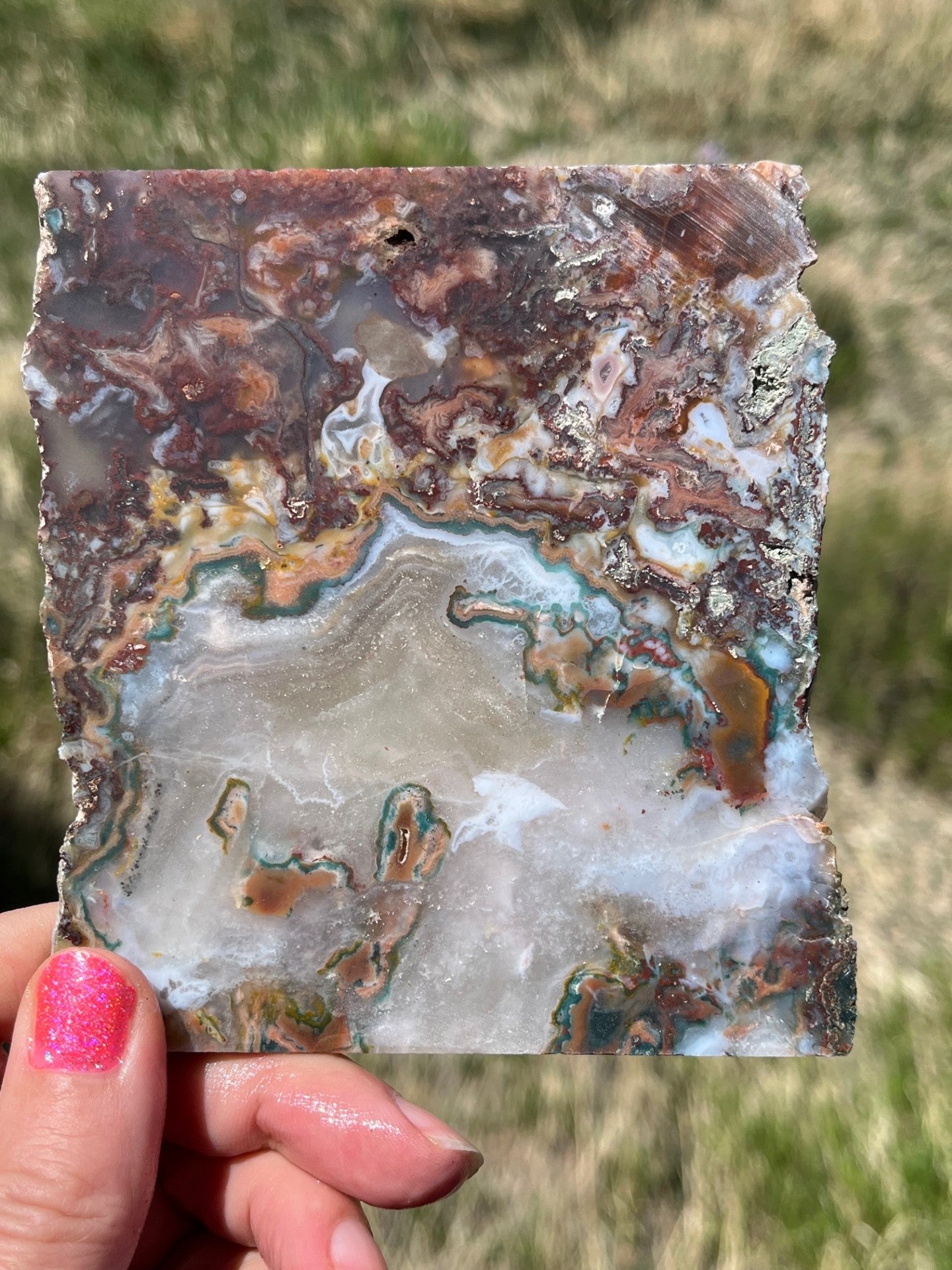 Moroccan Moss Agate Lapidary Slab stone supplies