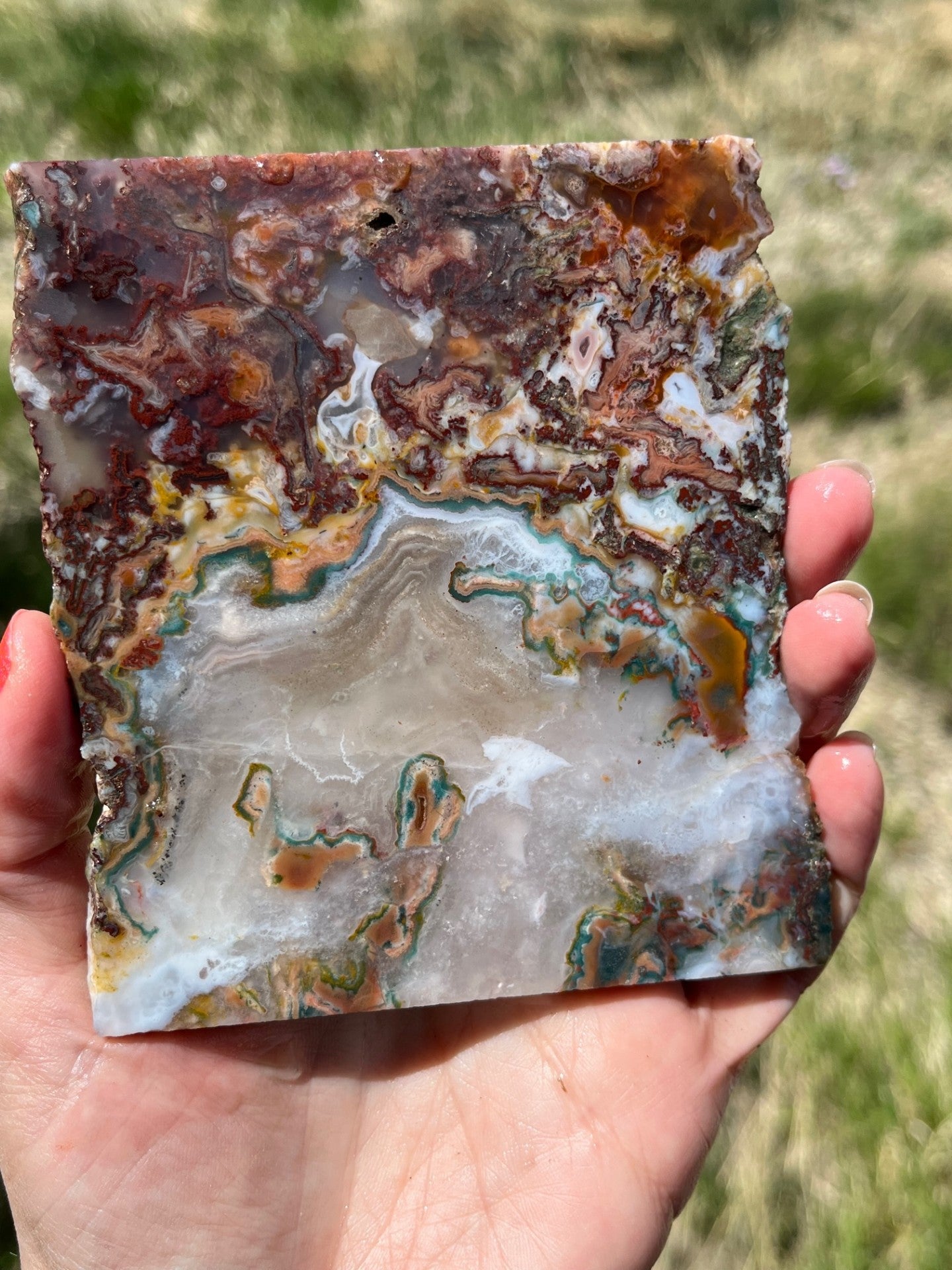 Moroccan Moss Agate Lapidary Slab stone supplies