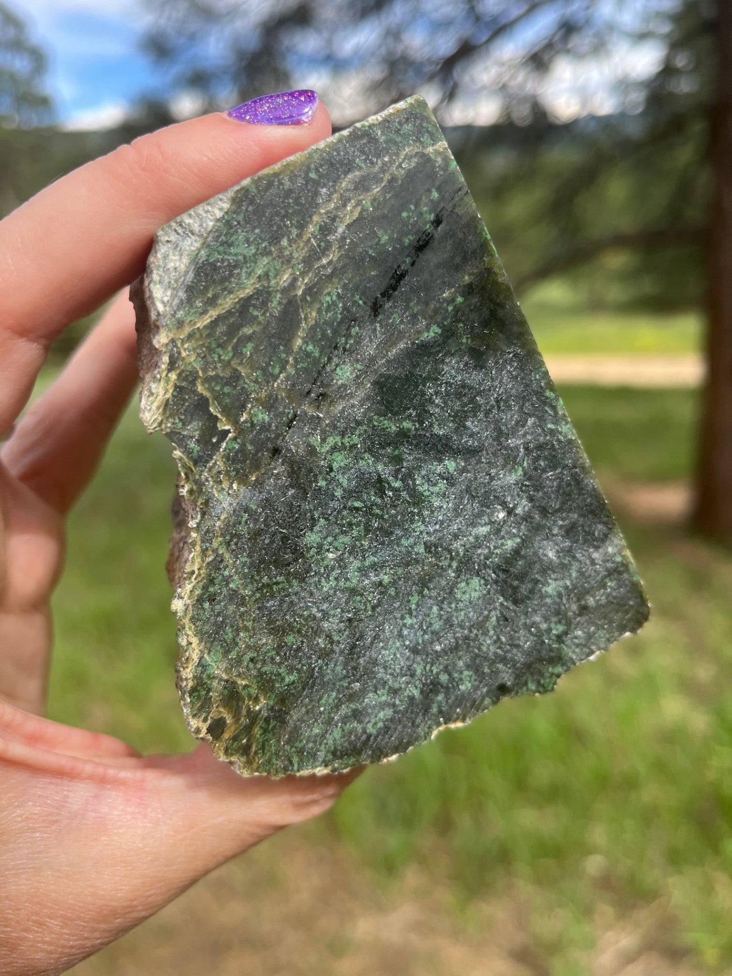 Jade Rough with Chromium Flecks high quality unkown origin