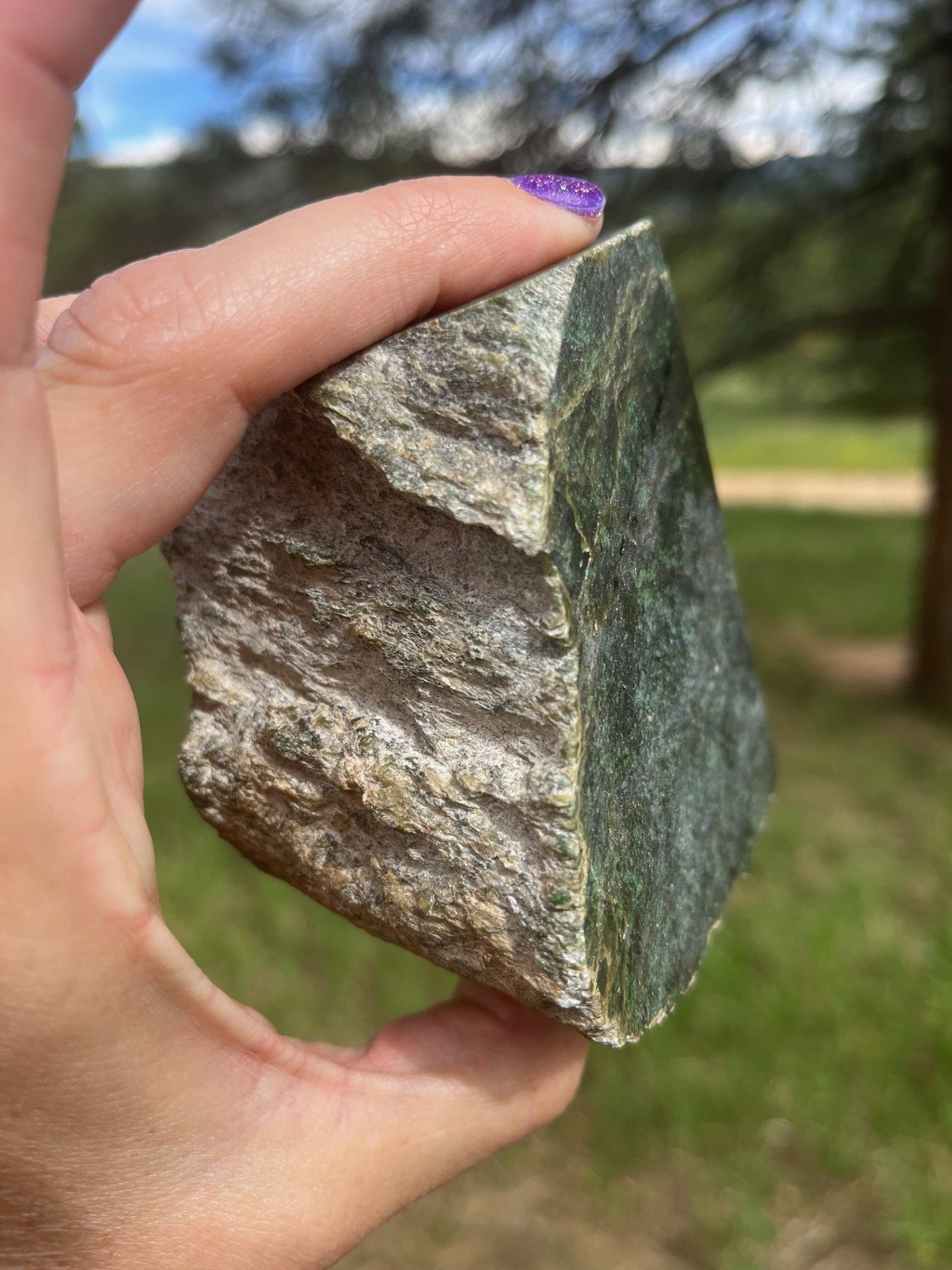 Jade Rough with Chromium Flecks high quality unkown origin