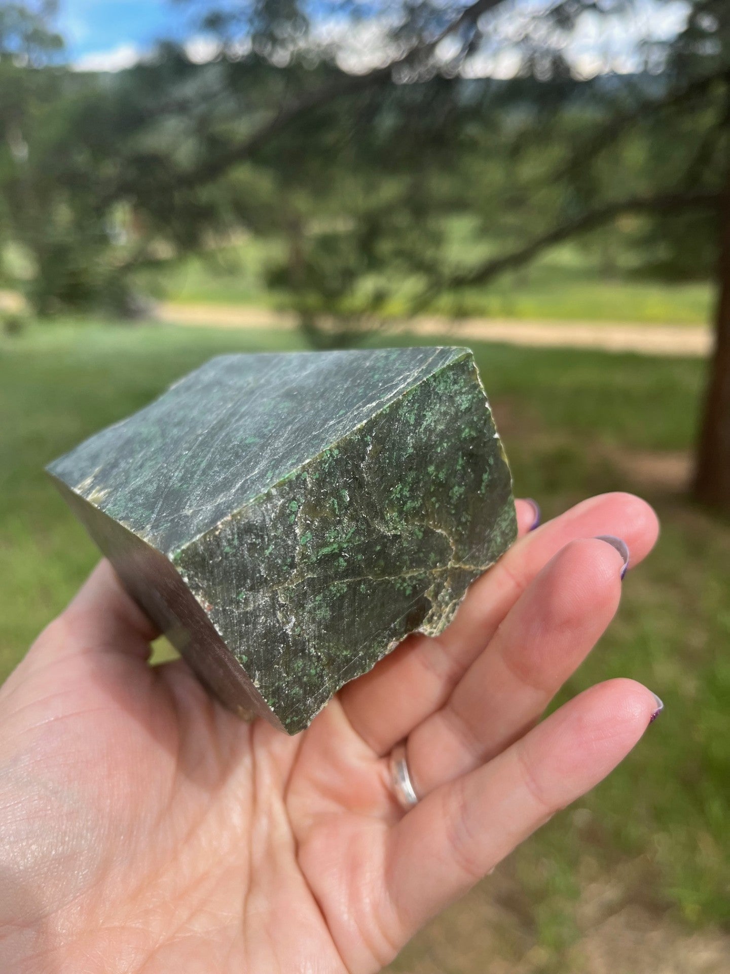 Jade Rough with Chromium Flecks high quality unkown origin