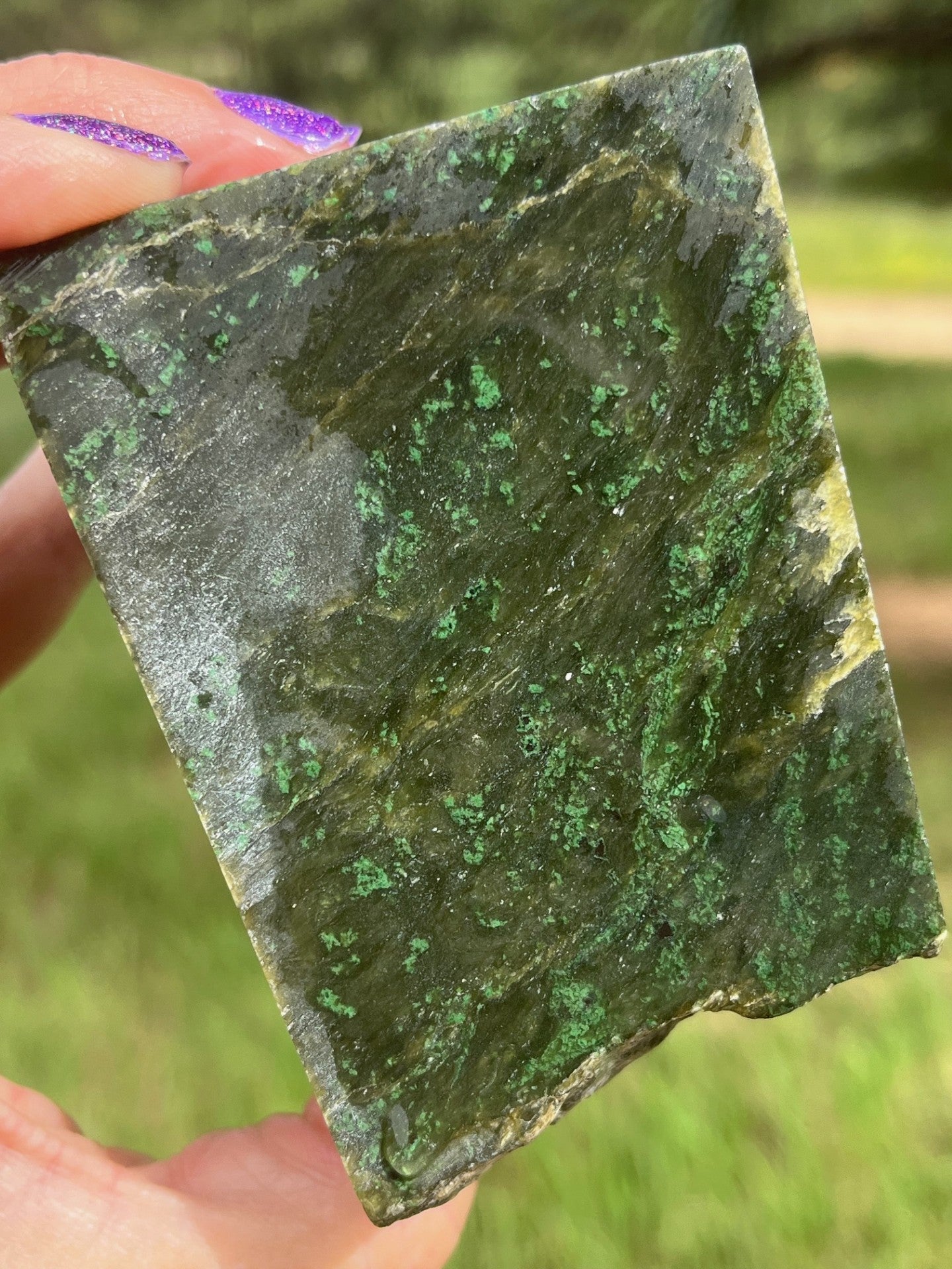 Jade Rough with Chromium Flecks high quality unkown origin