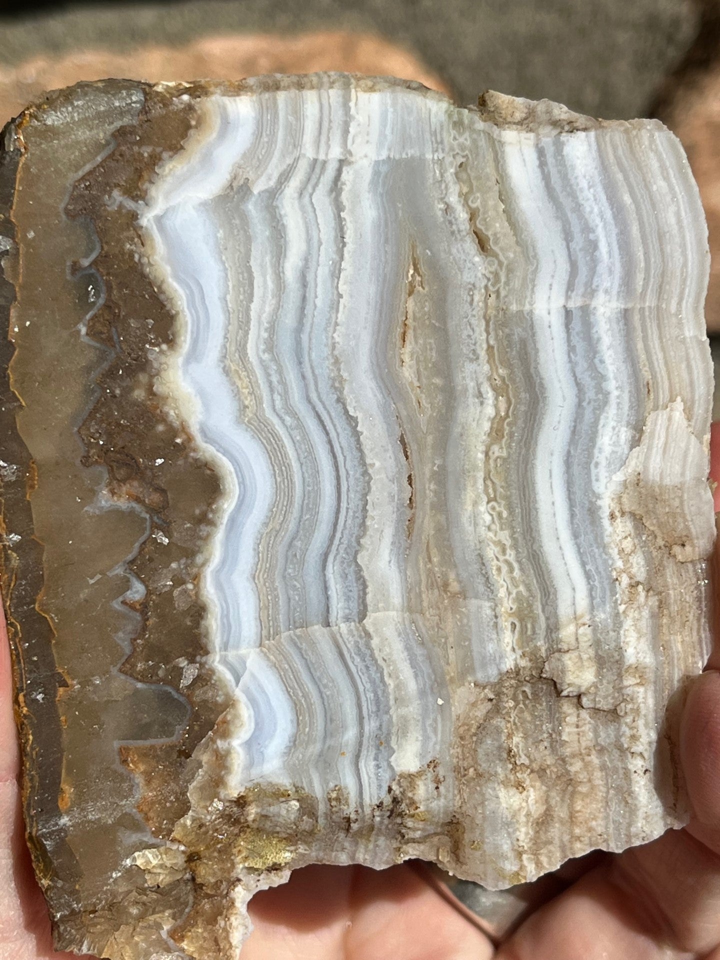 Namibian Blue Lace Agate Lapidary Slab