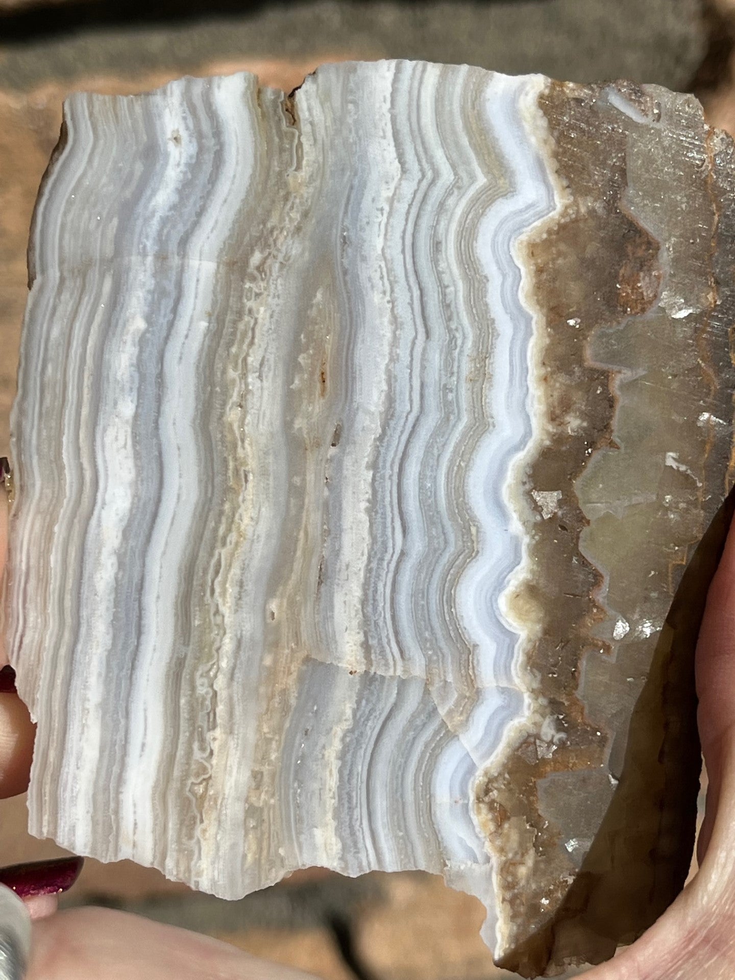 Namibian Blue Lace Agate Lapidary Slab