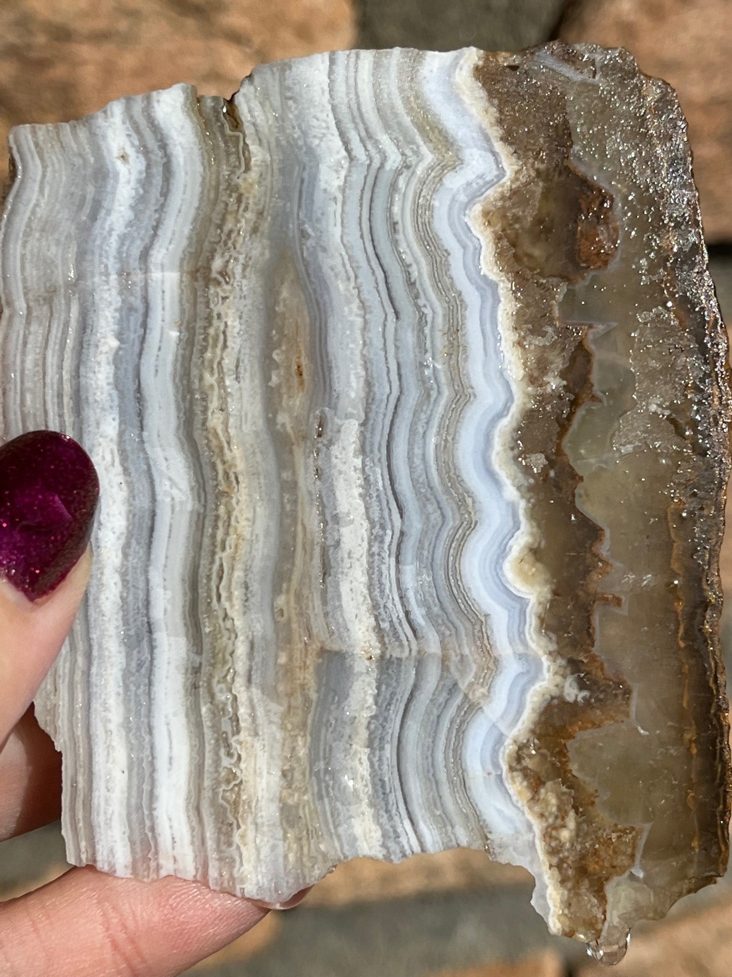 Namibian Blue Lace Agate Lapidary Slab