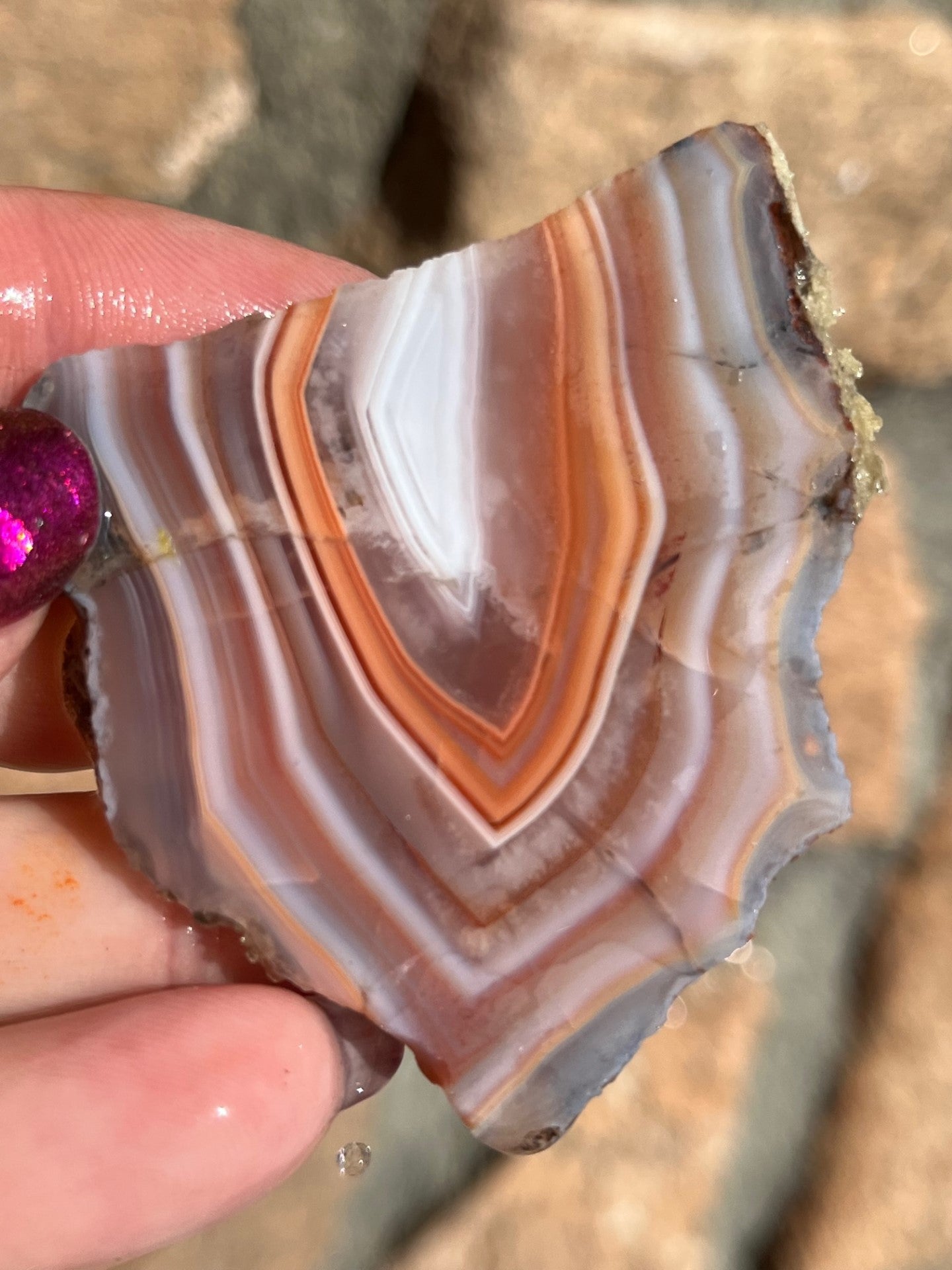 Vintage 1970's Island Agate Lapidary Slab stone