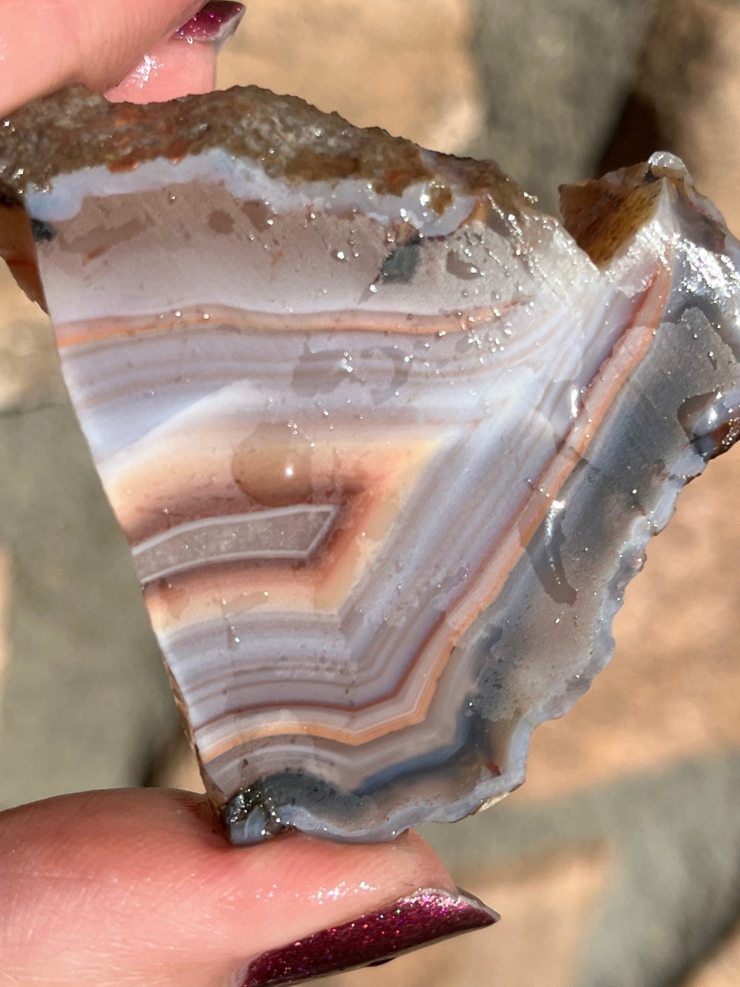 Vintage Island Agate 1970's Lapidary Slab natural stone