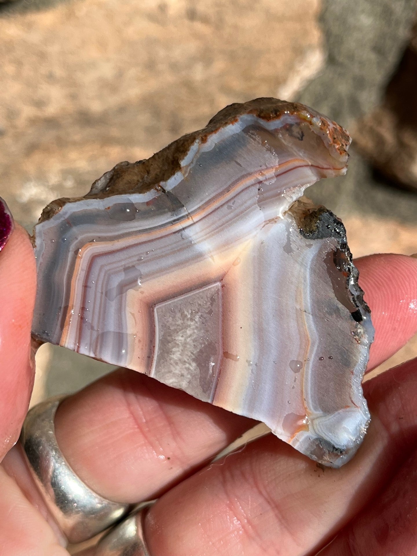 Vintage Island Agate 1970's Lapidary Slab natural stone