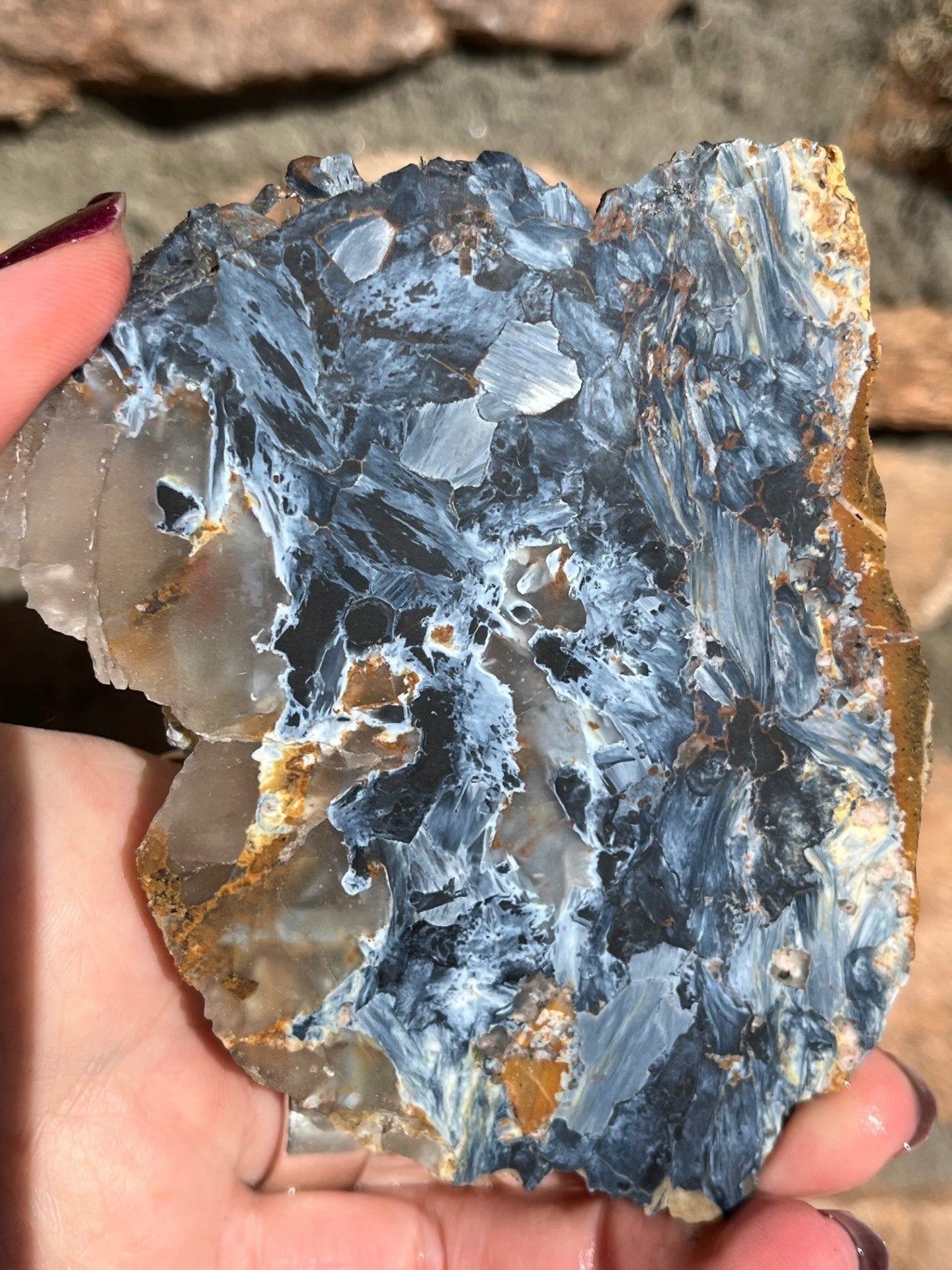 Blue Pietersite Lapidary Slab natural stone material