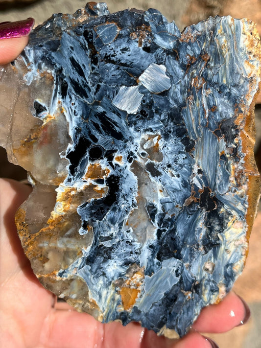 Blue Pietersite Lapidary Slab natural stone material