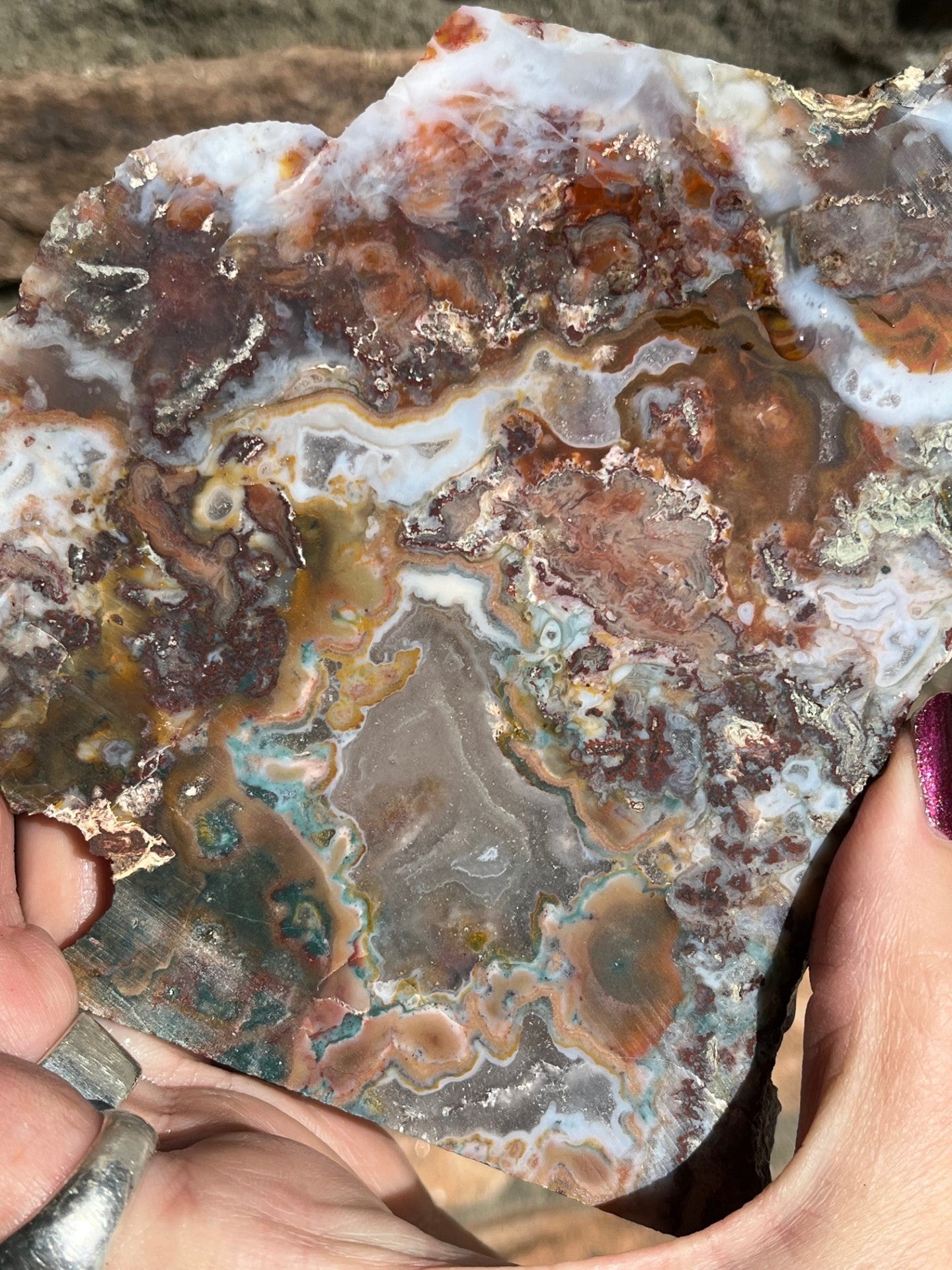 Moroccan Moss agate Lapidary Slab stone