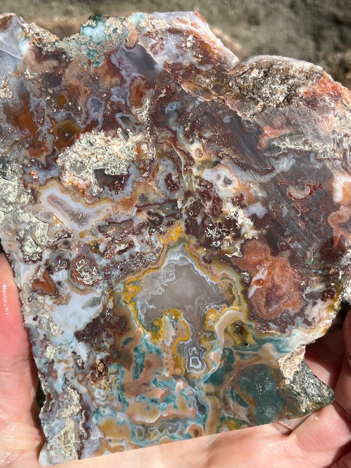 Moroccan Moss agate Lapidary Slab stone