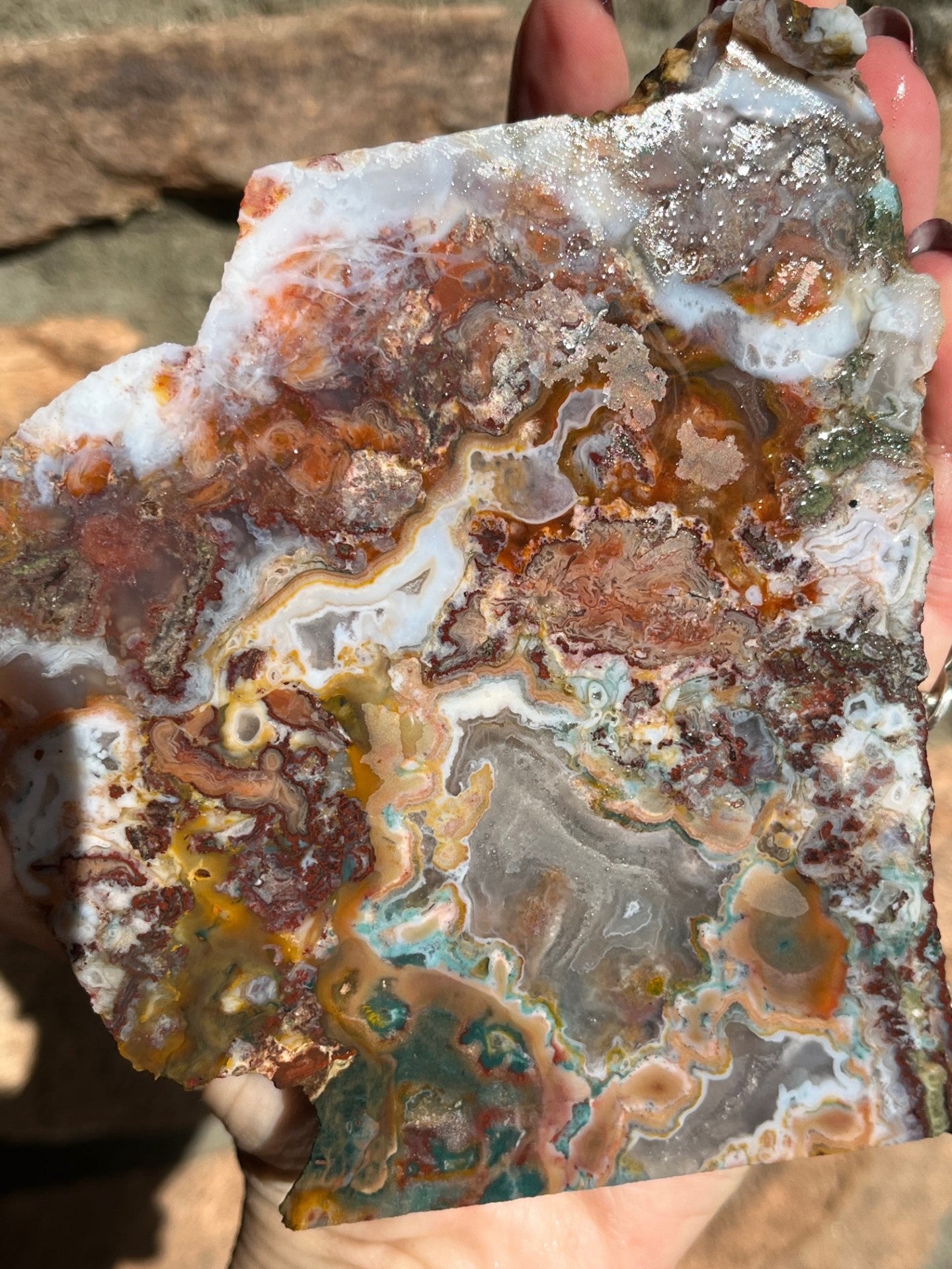 Moroccan Moss agate Lapidary Slab stone