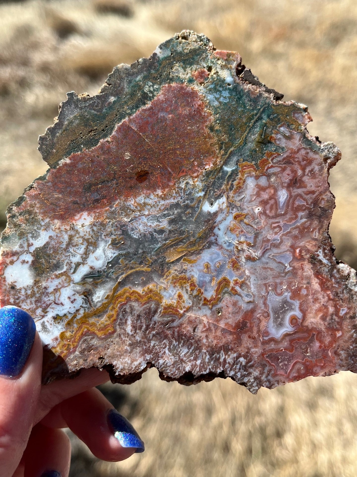 Moroccan Moss Agate Pink Lapidary Slab stone