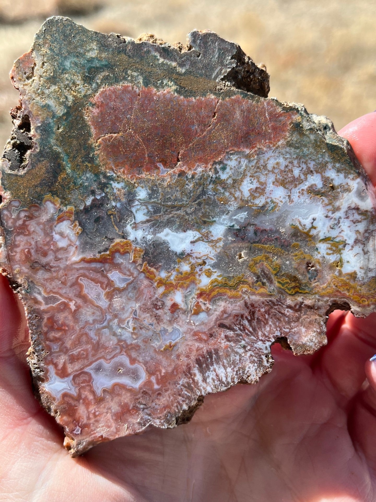 Moroccan Moss Agate Pink Lapidary Slab stone