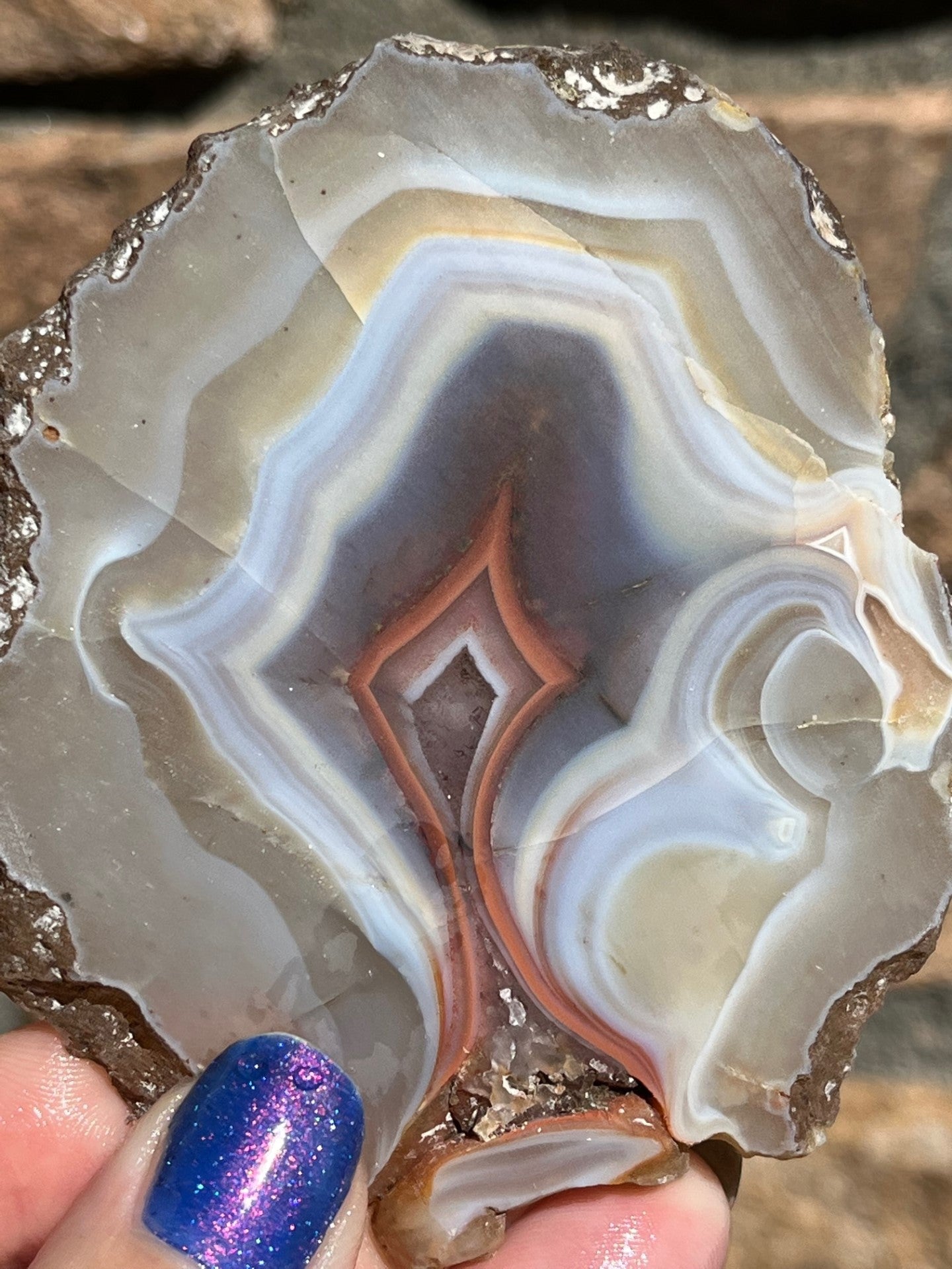 Milawi Agate Vintage 1970's lapidary slab