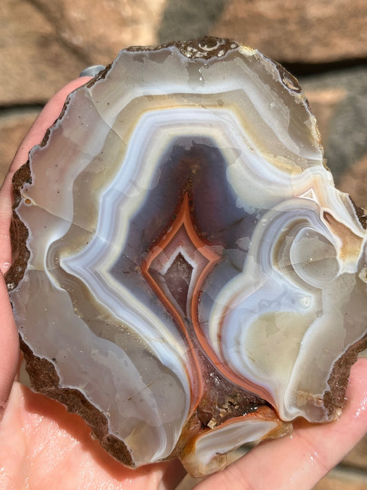 Milawi Agate Vintage 1970's lapidary slab