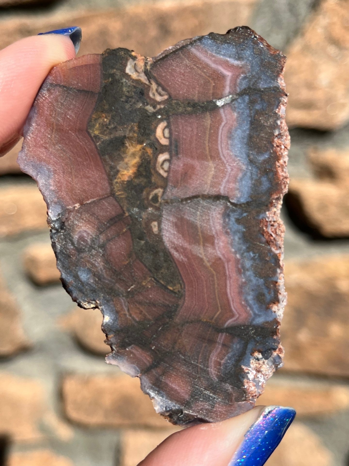 Laguna Agate lapidary slab red purple stone