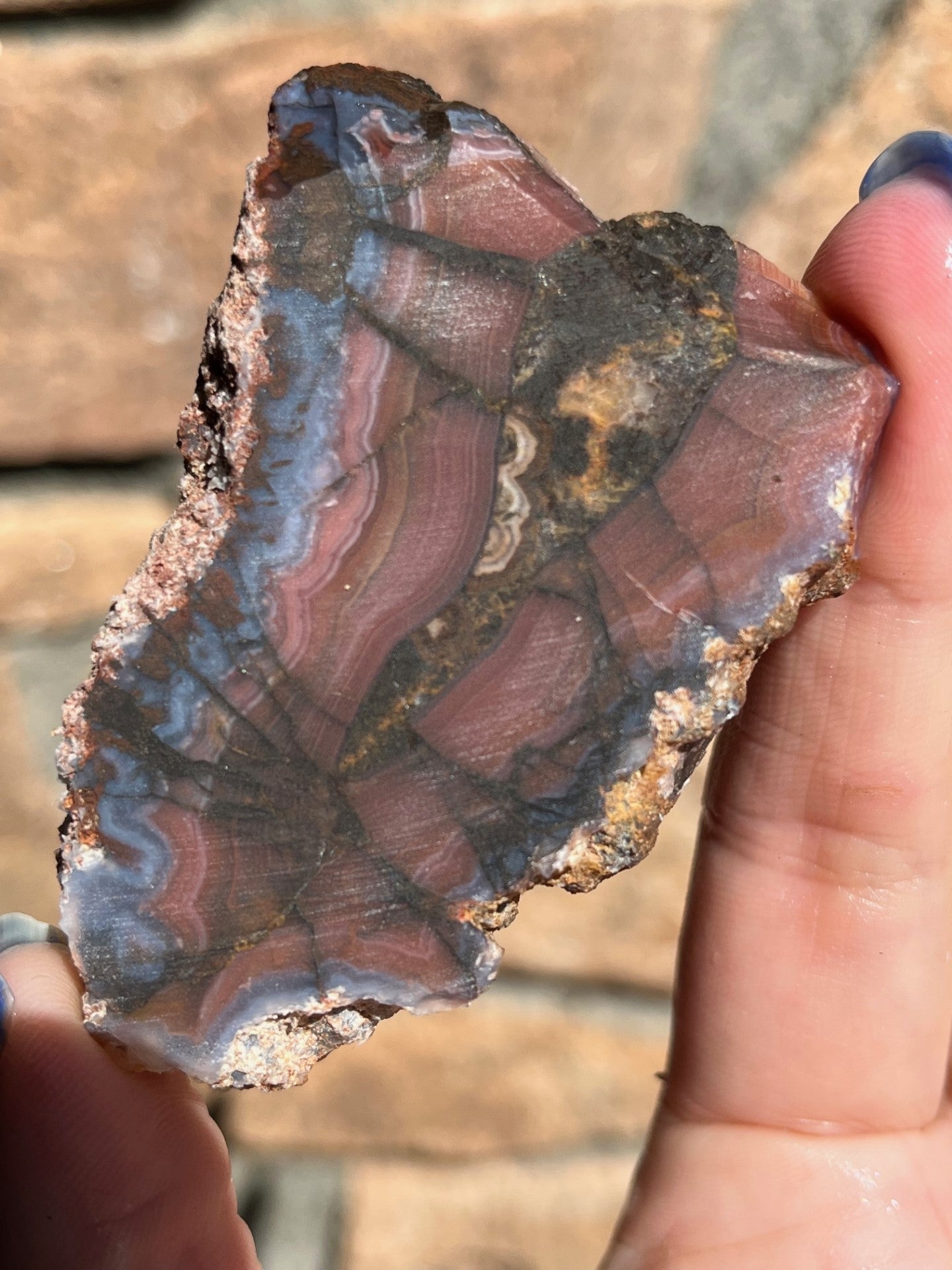 Laguna Agate lapidary slab red purple stone