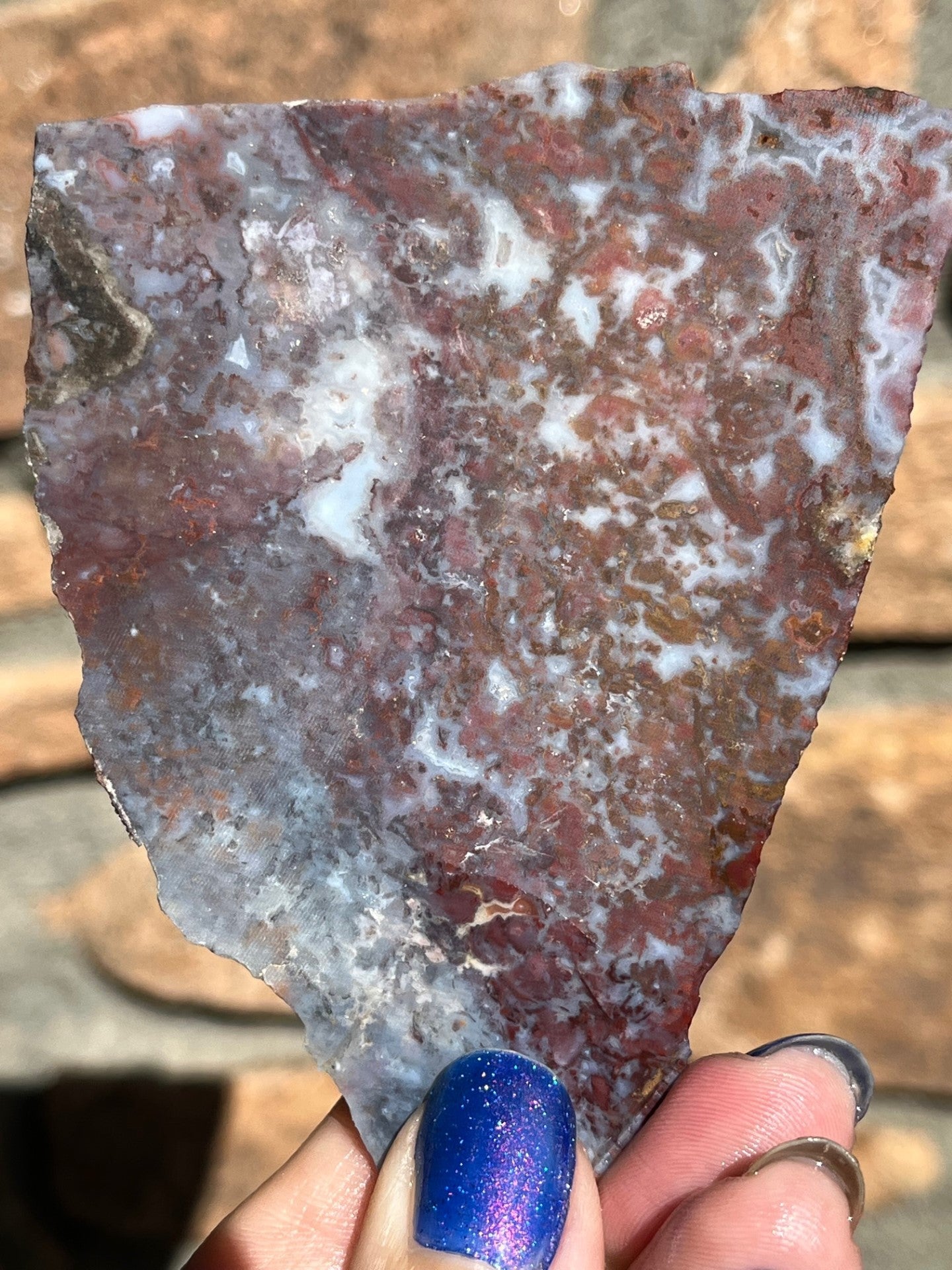 Red Lightening Agate lapidary slab stone